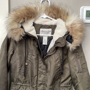 Beautiful American Rag Juniors winter jacket in green. Stylish